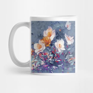 Blossoms on Gray Textures Mug